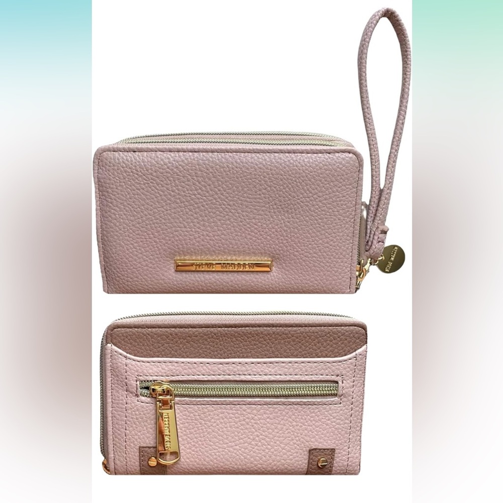Steve Madden Double Zip Around Wallet Blush Multi One Size